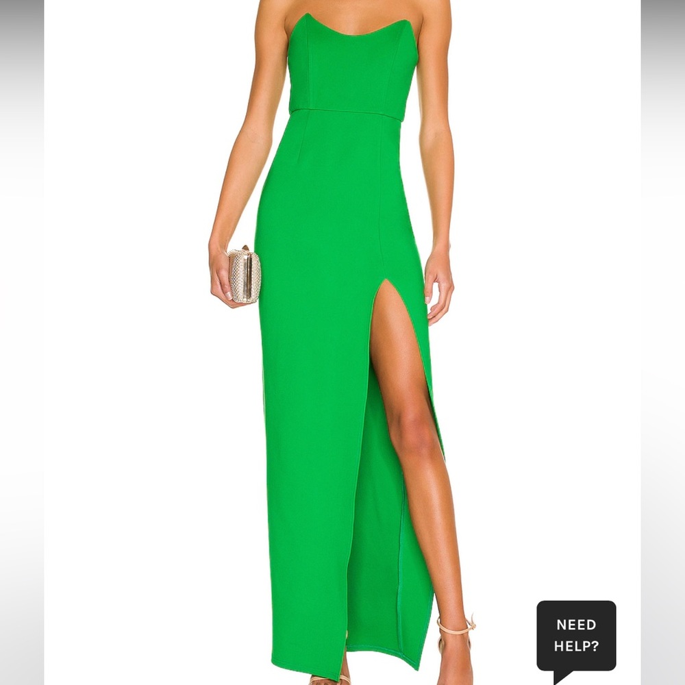 Long Maxi Strapless Green Dress